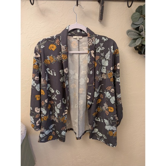 Maurices Jackets & Blazers - Maurices Floral Print Open Front Blazer Jacket Women Size 2 Gray